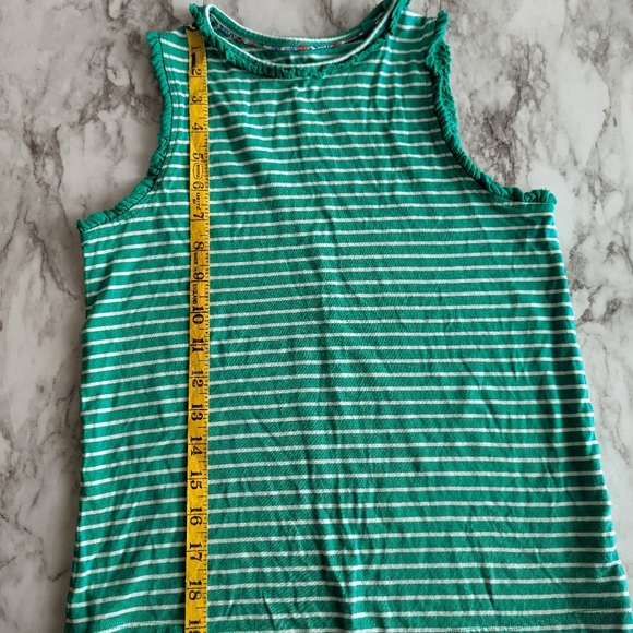 Mini Boden Green Stripe Sleeveless Shirt Tank Top - Picture 3 of 6